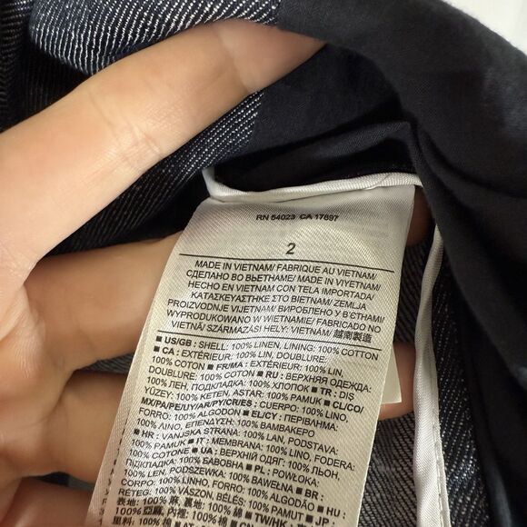 Banana Republic 100% Linen Blazer Women's 2 Blue Single Button Lightweight - Picture 6 of 9